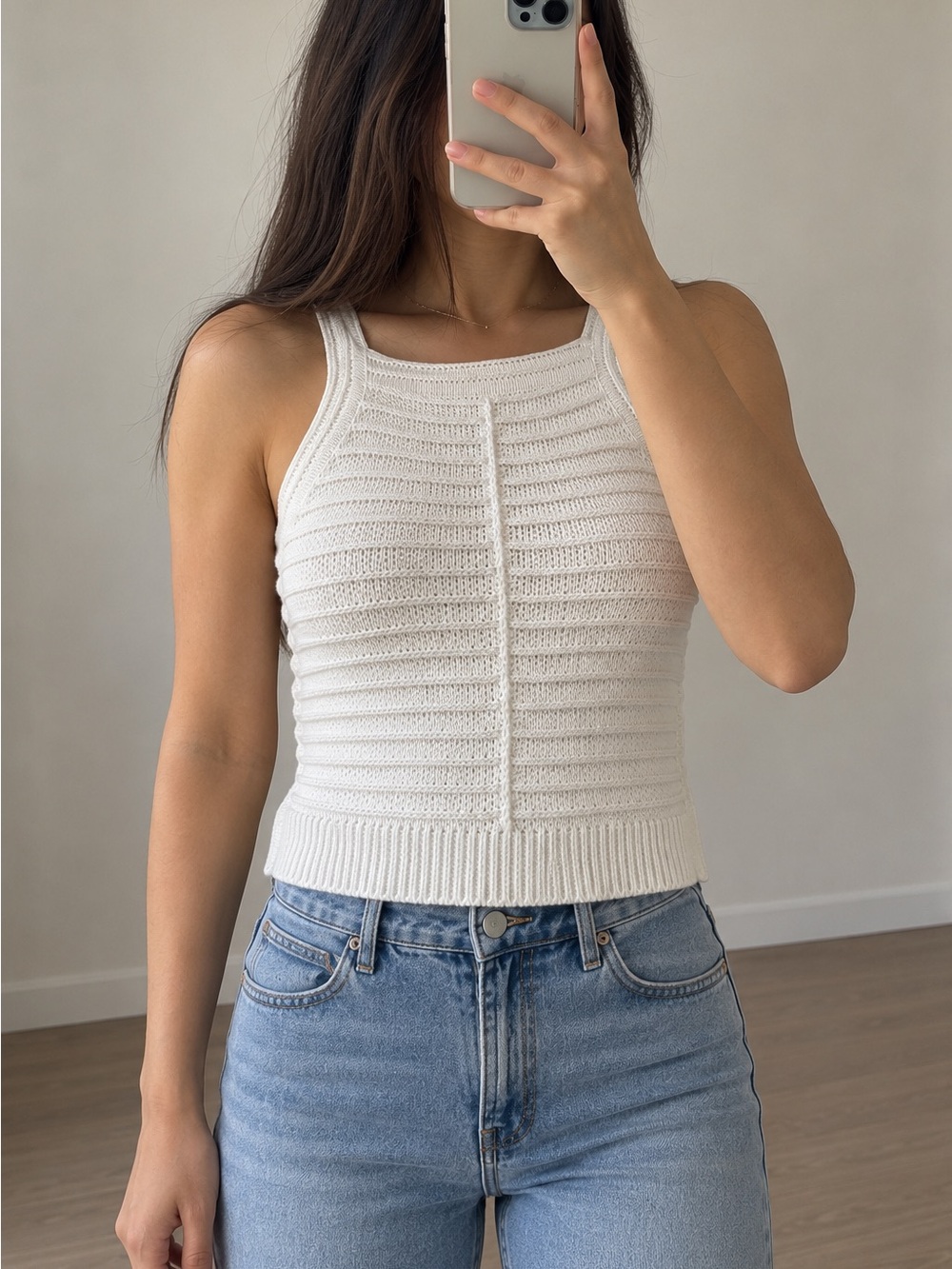 Joie White Textured Knit Tank Top XS NWT